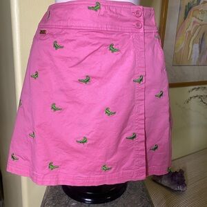Lilly Pulitzer  Pink with gators Embroidered Skort
